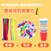 Colorful Pipe Cleaners, Pom Poms, and Googly Eyes DIY Craft Kit for Kids