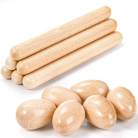 Kids' Percussion Rhythm Sticks Set - Smooth Wooden Drumsticks for Early Education & Orff Instruments
