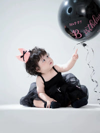 Baby Girl's 1st Birthday Photography Outfit Set with Hat, Dress, and Socks