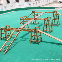 Anji Play Kindergarten Outdoor Climbing Frame Balance Beam Ladder Sensory Integration Sports Equipment 16-Piece Set
