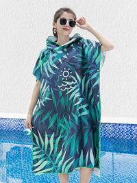 Quick-Dry Hooded Beach Towel Poncho for Adults