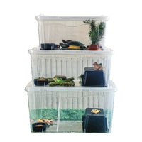 Reptile Terrarium Breeding Box for Lizards, Spiders, Snails, and Frogs with Feeding Bowl