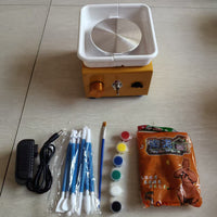 Mini Electric Pottery Wheel Kit for Kids and Beginners, DIY Ceramic Art Craft Machine