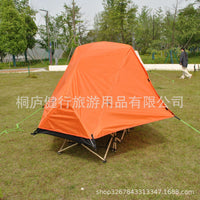 2-in-1 Off-Ground Tent, Single Person Cot Tent, Silver Coated Indoor Tent (Cot Not Included)