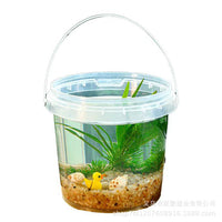 Transparent Portable Fish Tank for School Biology Micro-Landscape Eco-Bucket Food Grade Plastic Kids Ornamental Fish Bucket