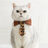 Pet Cat Dog Bow Tie Collar with Adjustable Necktie for Small to Medium Breeds