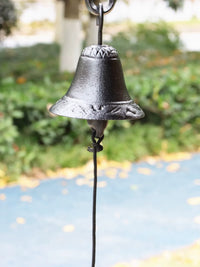 Cast Iron Wall-Mounted Hand-Crank Bell for Garden & Patio