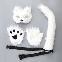Halloween Fox Tail, Cat Ears, Mask & Paw Set for Cosplay Parties
