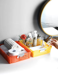 Stackable Plastic Desktop Storage Bins for Snacks, Toys, and Office Supplies
