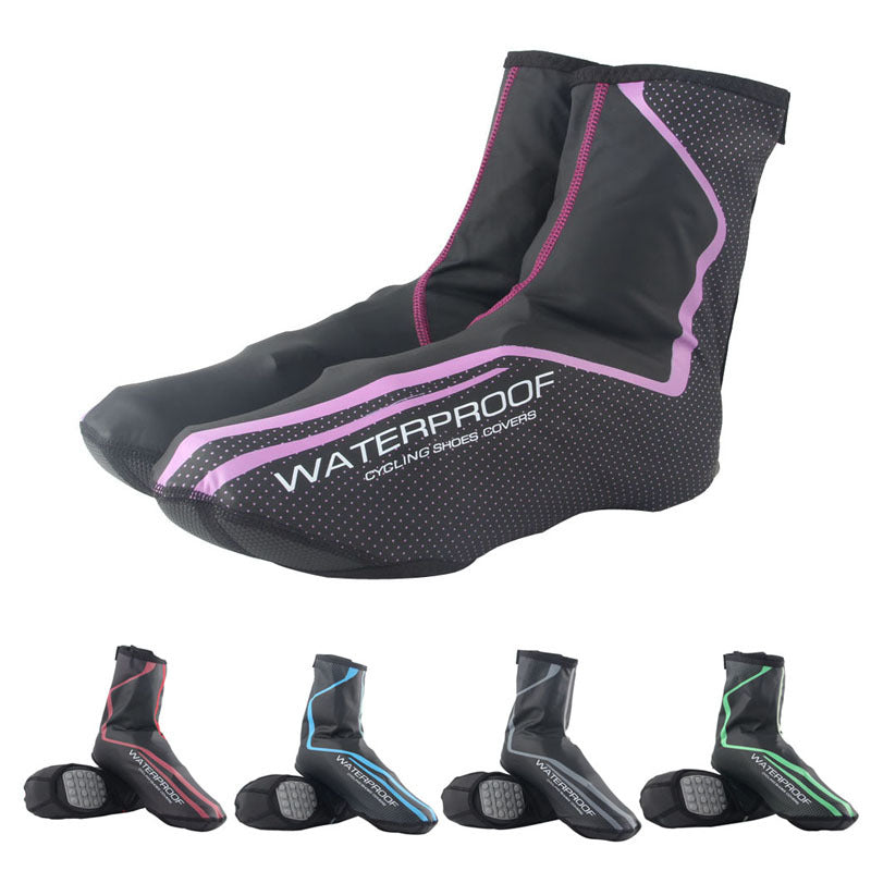 Waterproof Windproof Thermal Cycling Shoe Covers for Mountain Bikes - PU Fleece Winter Warm Overshoes