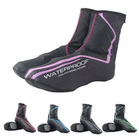 Waterproof Windproof Thermal Cycling Shoe Covers for Mountain Bikes - PU Fleece Winter Warm Overshoes