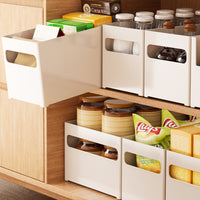 Japanese-Style Right-Angle Storage Bins for Kitchen Cabinets and Drawers, Desktop Organizer Baskets