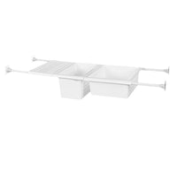 Under-Sink Expandable Storage Shelf Organizer with Hanging Basket for Cabinet Doors, No-Drill Installation