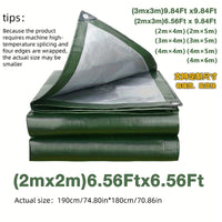 Waterproof Reversible Green/Silver Tarp for Outdoor Sunshade and Rain Protection