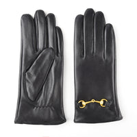 Women's Sheepskin Leather Touchscreen Gloves with Wool Lining
