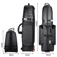 Foldable Golf Hard Shell Travel Bag with Wheels, 1680D Nylon & ABS