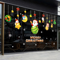 Christmas Window Clings Santa Claus Snowflake Decals Static Stickers for Holiday Decoration