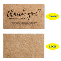 50-Pack Kraft Paper Thank You Cards with Blank Space for Messages and Decorations