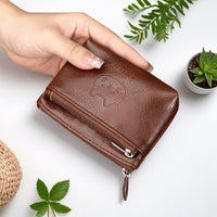Cute Cartoon Cat Genuine Leather Coin Purse Portable Earphone Card Holder
