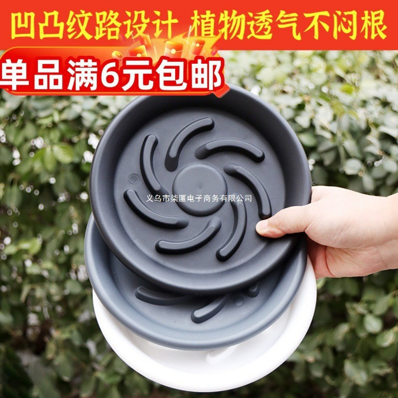 Round Plastic Plant Pot Saucer with Drainage Holes for Indoor Outdoor Use