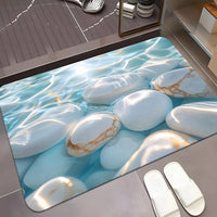 Pebble Diatomaceous Earth Bath Mat, Non-Slip Absorbent Floor Mat for Bathroom & Entryway