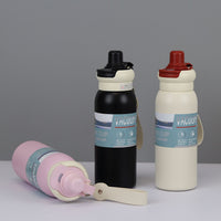 Insulated Dual-Drink Sport Bottle with Carrying Strap - Portable Hot/Cold Water Bottle for Office & Outdoor