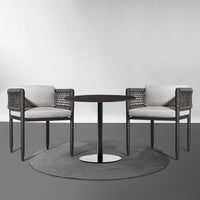Outdoor Rattan Woven Table and Chair Set Modern Minimalist Leisure Wicker Furniture for Courtyard Villa Hotel Balcony