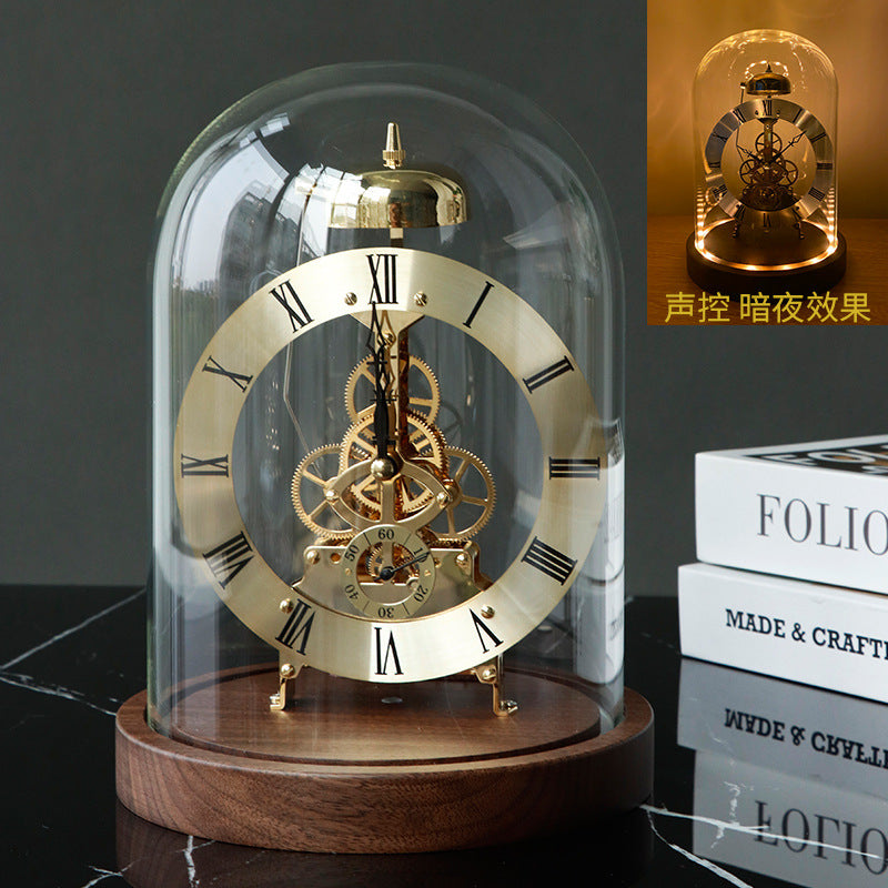Black Walnut Solid Wood Alarm Clock with Night Light