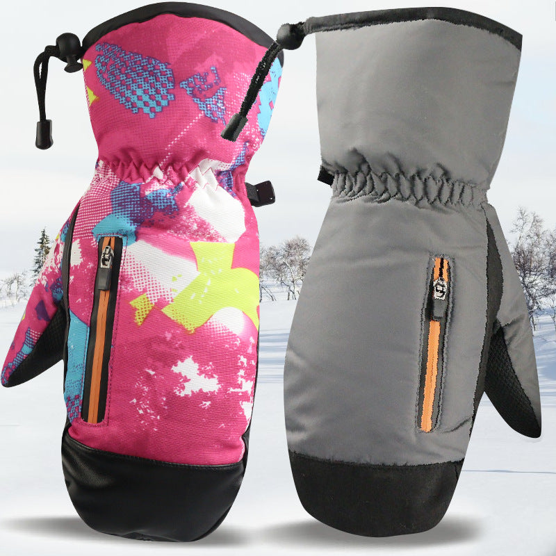 Men's Winter Ski Gloves, Thermal Lined Waterproof Snowboarding & Motorcycle Gloves