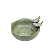 European Style Ceramic Bird Feeder & Bath for Outdoor Garden, Vintage Finish