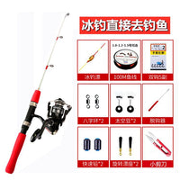 Portable Ice Fishing Rod Set with Solid Guide Rings and Soft/Hard Tip