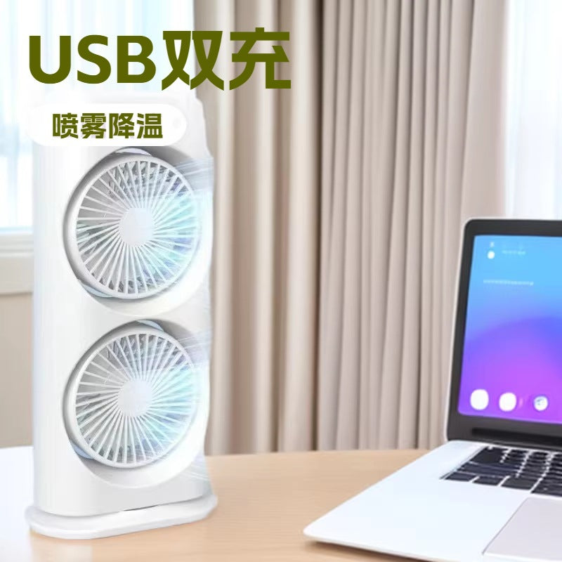 Portable Handheld Misting Fan with Remote Control, Rechargeable Mini Desk Fan for Home and Office