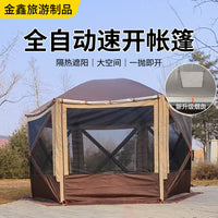 Hexagonal Automatic Pop-Up Tent for Camping, Beach, and Outdoor Events