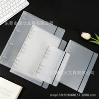 Frosted PP Binder Cover for A4 A5 A6 A7 6/9-Hole Loose-Leaf Notebooks with Elastic Band