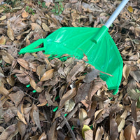 Garden Leaf Rake with Plastic Head and Optional Handle for Lawn and Yard Cleanup
