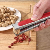 Peanut Sheller Tool with Red Handle, Manual Nut Cracker for Seeds and Nuts
