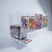 6-Slot Acrylic Refill Storage Box, Stackable TCG Organizer, Trading Card Holder, Sports Card Dispenser