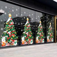 Christmas Tree Window Clings Static Stickers for Shop Window Decoration