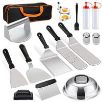 Griddle Accessories Kit, Flat Top Grill Utensil Set for Blackstone and Camp Chef, Enlarged Spatula BBQ Tools