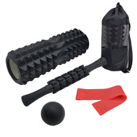 Hollow Crescent Yoga Foam Roller Set with Massage Stick and Myofascial Release Ball