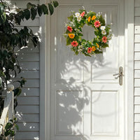 Artificial Spring Wreath Faux Flower Garland for Front Door Wall Decor Home Garden Decoration