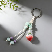 Jingdezhen Ceramic Strawberry Keychain & Bag Charm