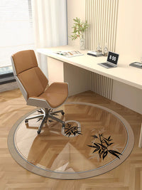 PVC Chair Mat for Hard Floors - Transparent Printed Floor Protector for Office and Study Chairs