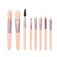 8-Piece Portable Fiber Makeup Brush Set for Face and Cheeks