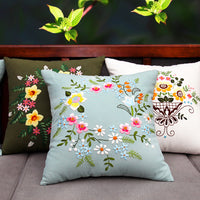 New Year Lu Embroidery DIY Pillow Kit with 3D Floral Design