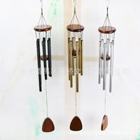 Pet Memorial Wind Chime with Engravable Wooden Top and Aluminum Tubes