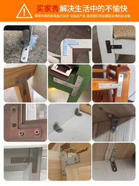 Stainless Steel L-Shaped Corner Brace Bracket for Furniture and Shelves, 90-Degree Right Angle Fastener