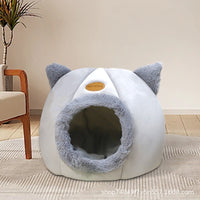 Warm Enclosed Cat House & Dog Bed with Removable Cushion