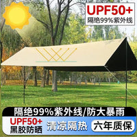 Outdoor Thickened Black Glue Tarp Sunshade for Camping and Hiking, Rainproof UV Protection