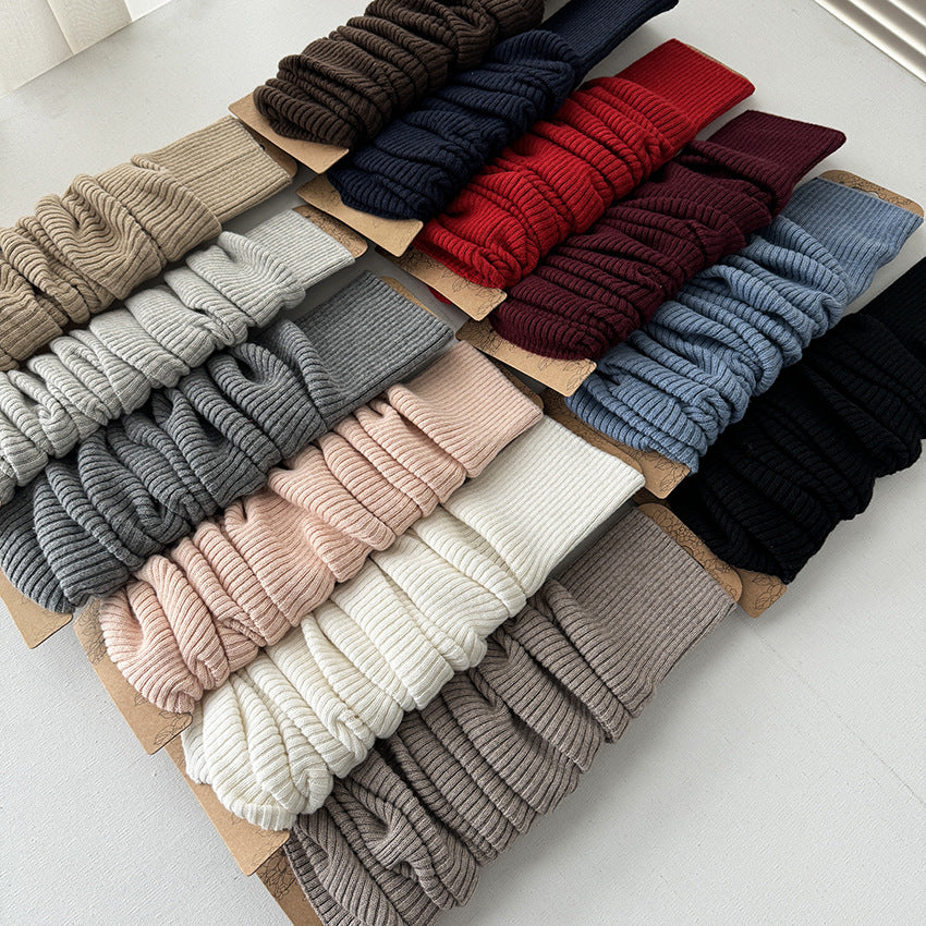 Korean Style Ins White Cashmere Leg Warmers Ankle Socks for Autumn Winter